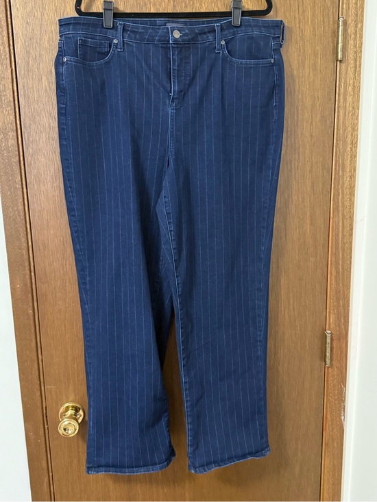 NYDJ Denim - NYDJ Navy Pinstripe Wide-Leg Jeans